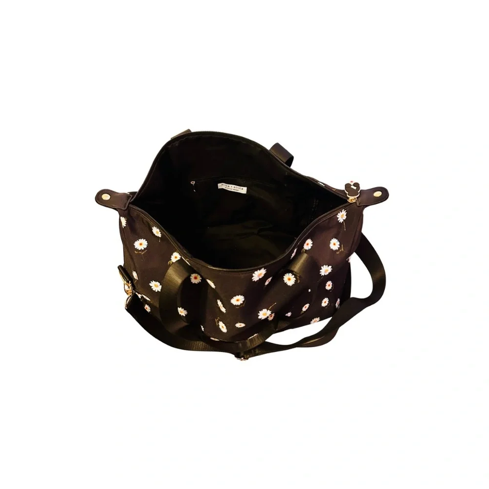 Alice + Olivia Black Daisy-Print Tote with Gold Hardware - Picture 4 of 4